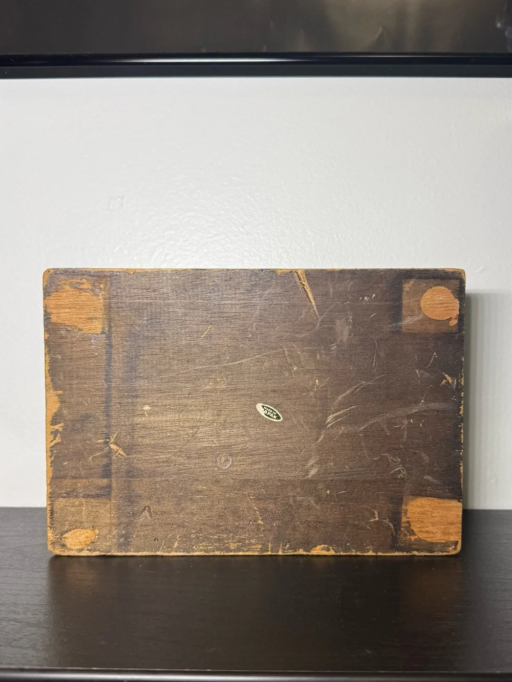 Vintage 1980s Wooden & Metal Knight Studded Made In Japan Trinket / Jewelry Box